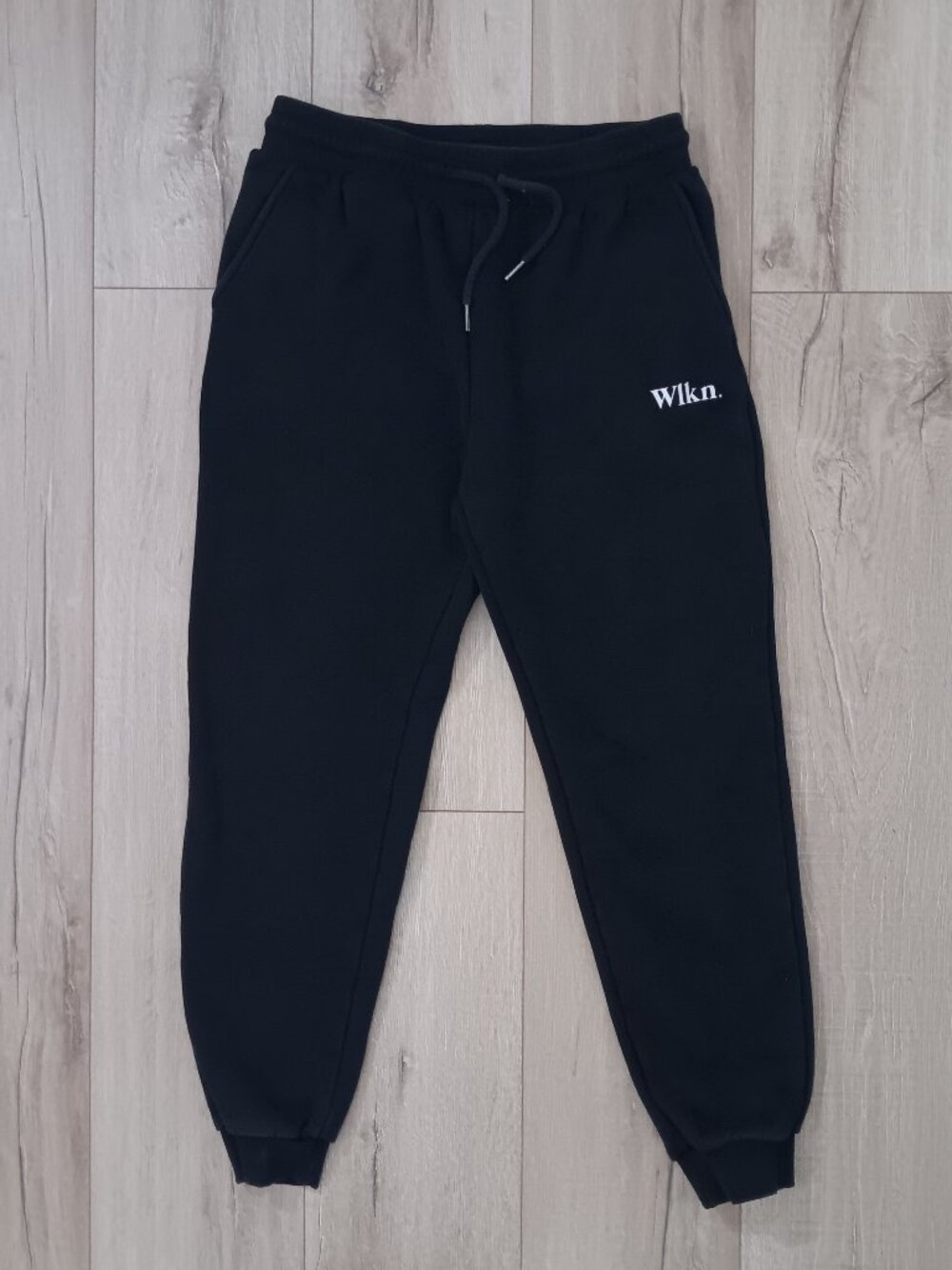 WLKN Men's Black Joggers Sweatpants Fleece Cotton Blend Size Large Streetwear